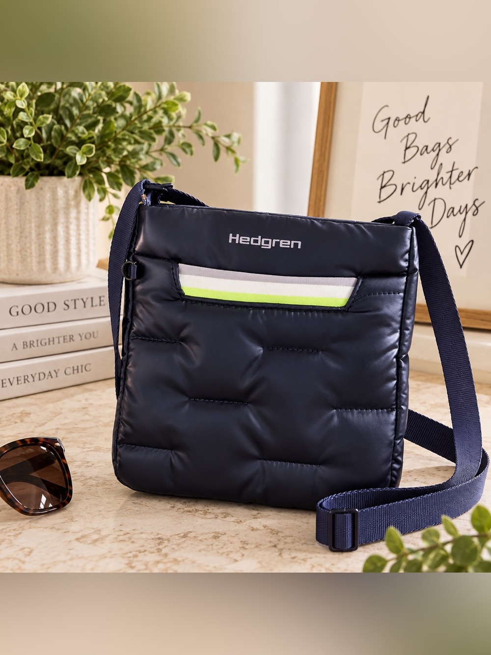 Hedgren Cocoon Comfy Puffed Crossbody Bag Blue